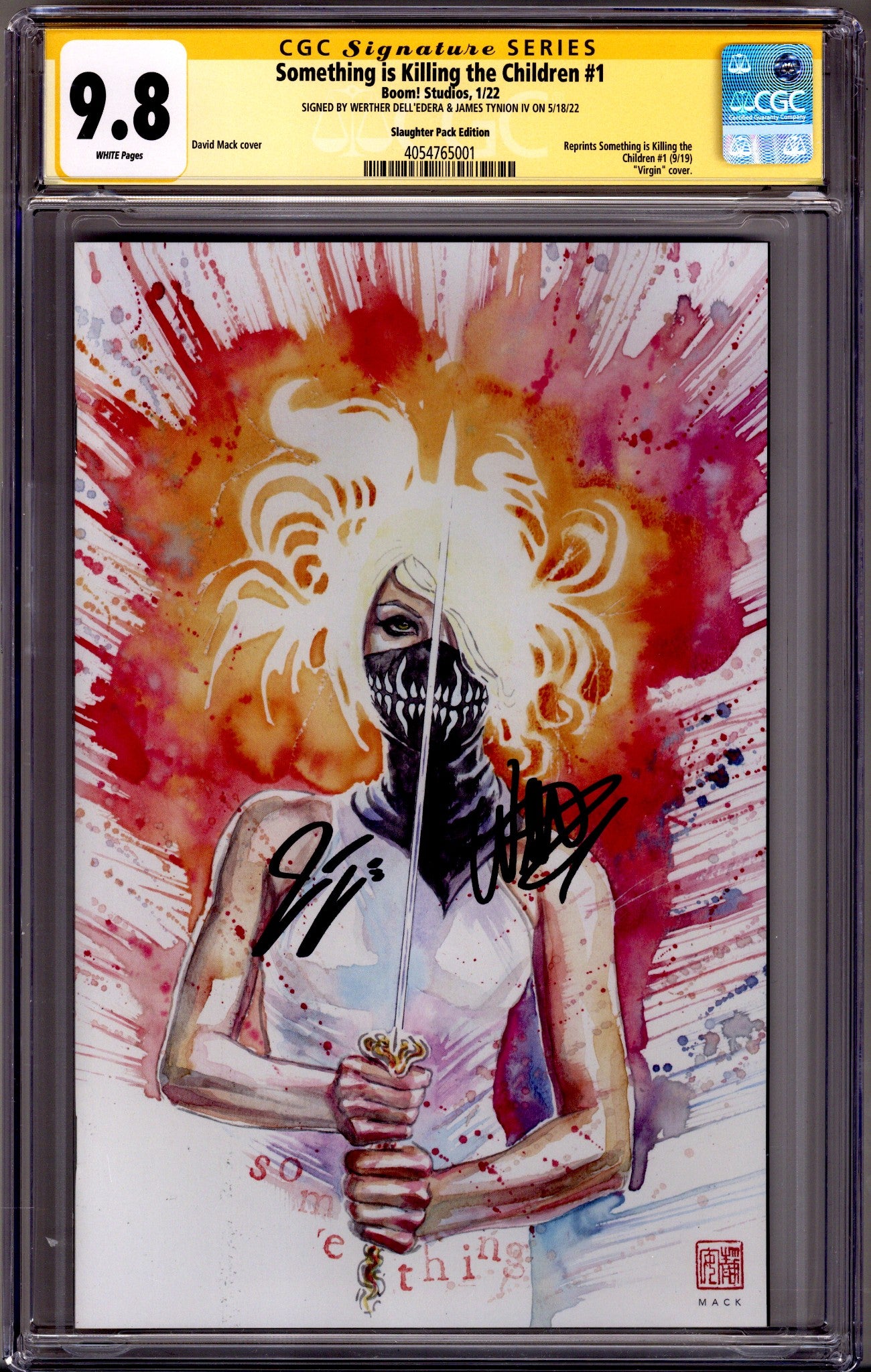 Something Is Killing the Children 1 CGC 9.8 (NM/M) (2022) Mack Slaughter Pack Variant Signed x2 Cover Werther Dell'Edera & James Tynion 