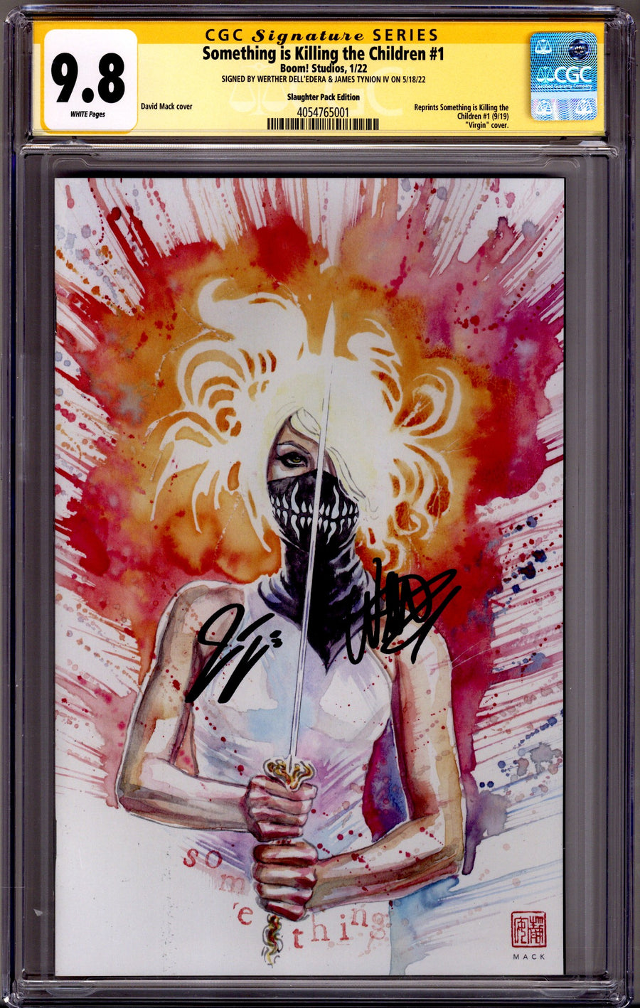 Something Is Killing the Children 1 CGC 9.8 (NM/M) (2022) Mack Slaughter Pack Variant Signed x2 Cover Werther Dell'Edera & James Tynion 