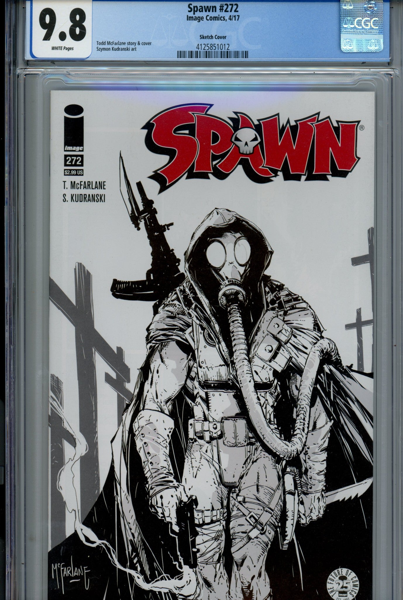 Spawn 272 CGC 9.8 (NM/M) (2017) Kudranski Sketch Variant 