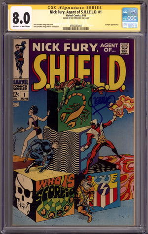Nick Fury, Agent of SHIELD Vol 1 1 CGC 8.0 (VF) (1968) Signed x1 Cover Jim Steranko