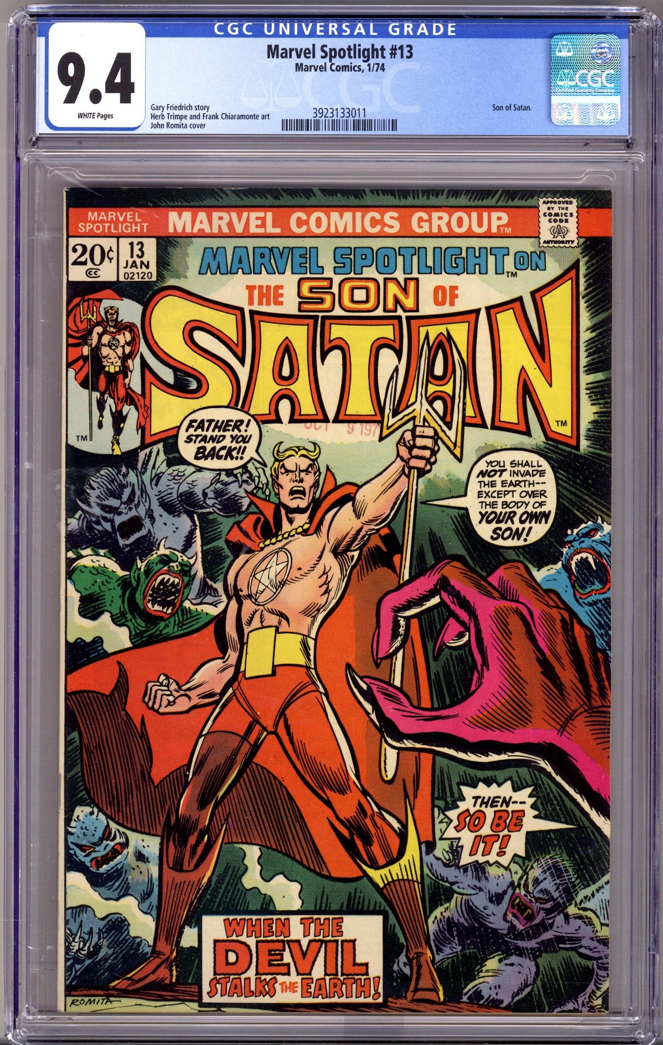 Marvel Spotlight Vol 1 13 CGC 9.4 (NM)   (1974)        