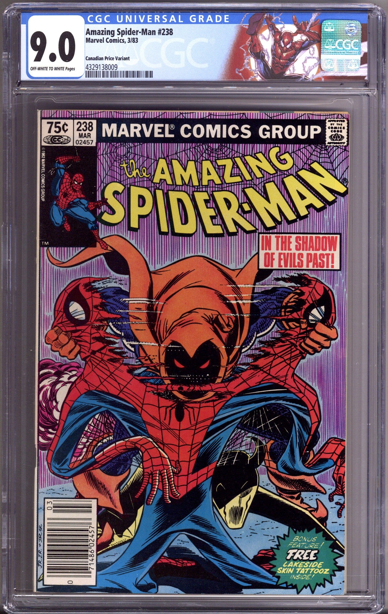 The Amazing Spider-Man Vol 1 238 CGC 9.0 (VF/NM) (1983) Canadian Price Variant 