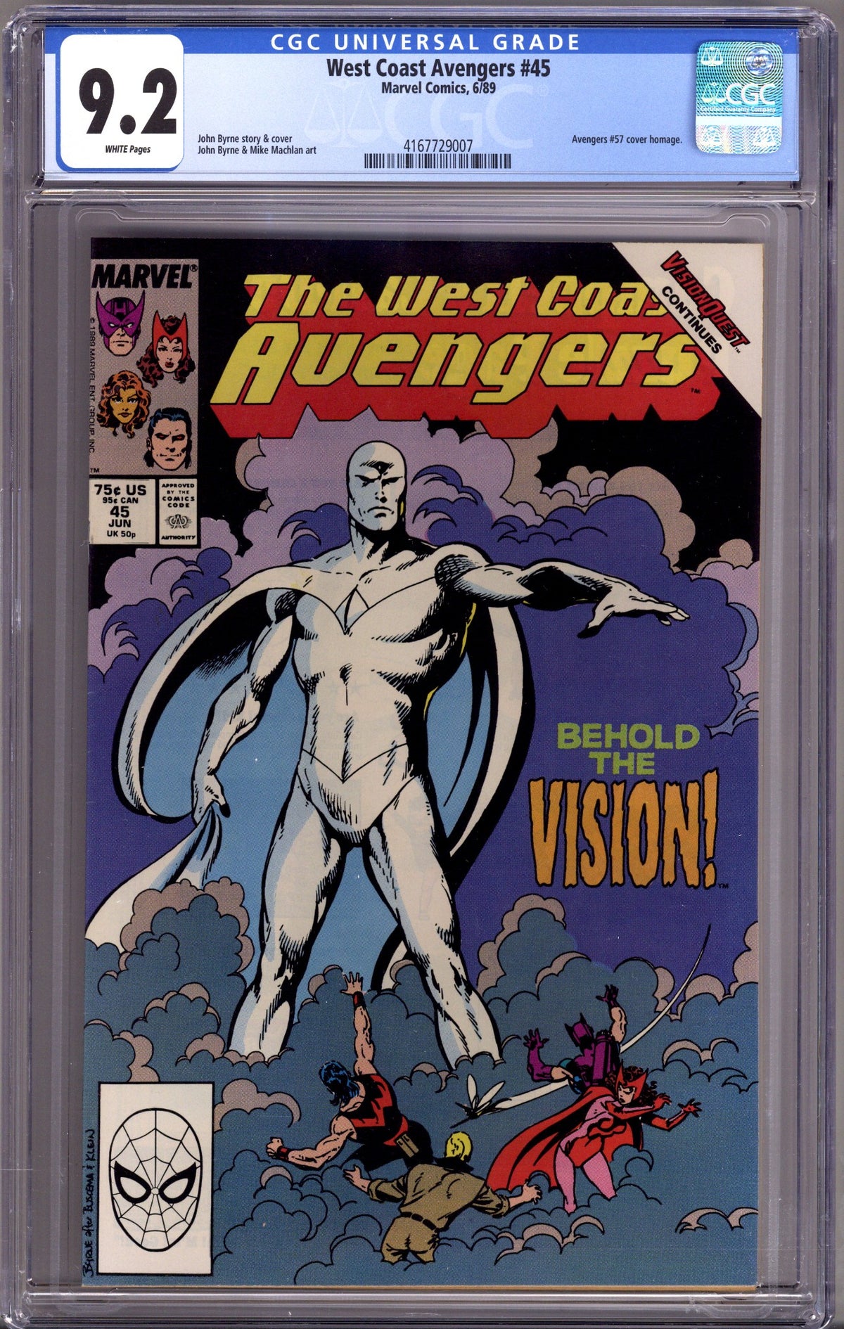 West Coast Avengers Vol 2 45 CGC 9.2 (NM-) (1989) 