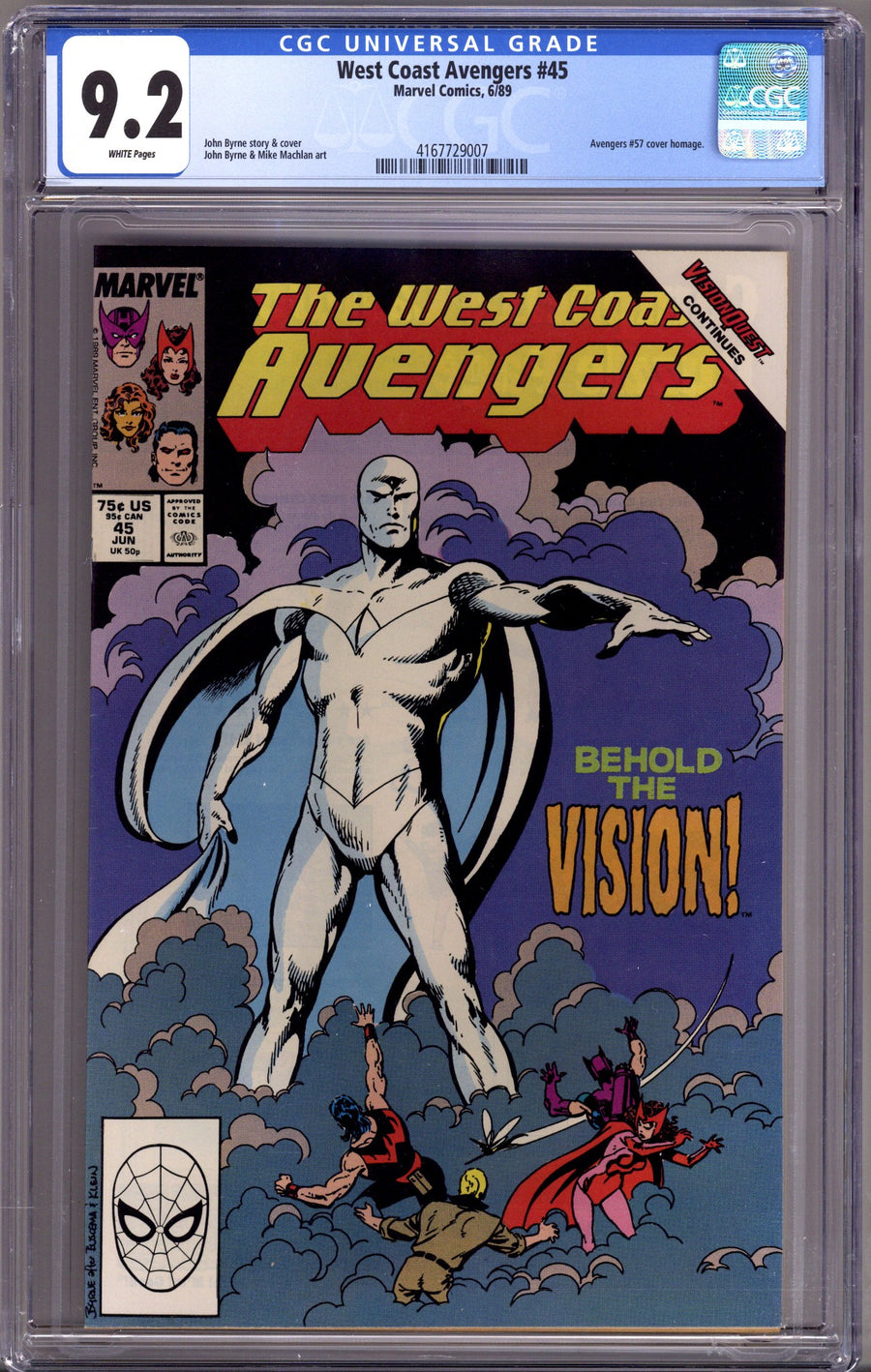 West Coast Avengers Vol 2 45 CGC 9.2 (NM-) (1989) 