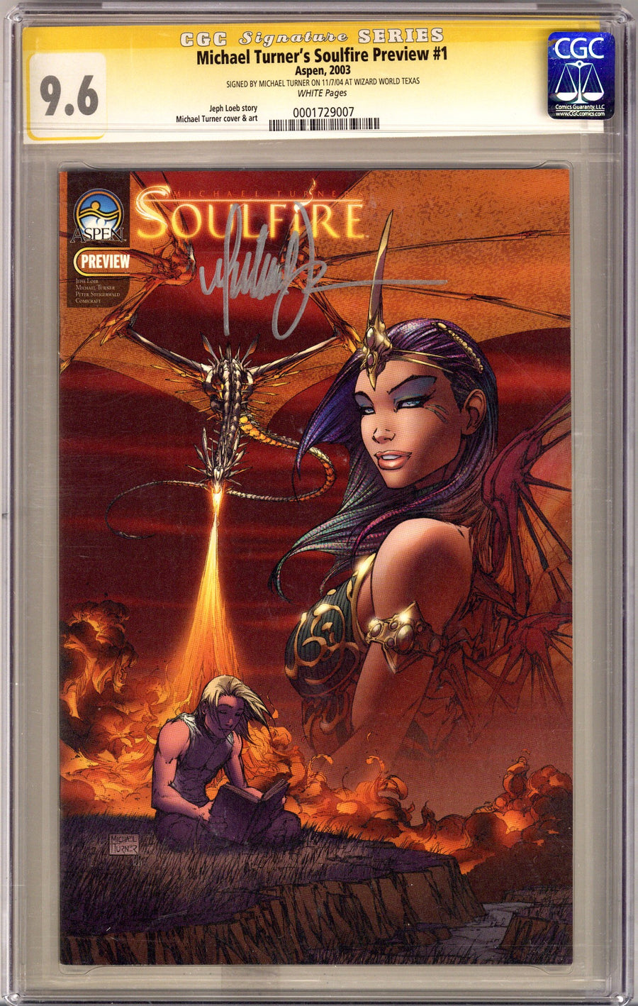 Michael Turner's Soulfire Preview [nn] CGC 9.6 (NM+) (2003) Signed x1 Cover Michael Turner 