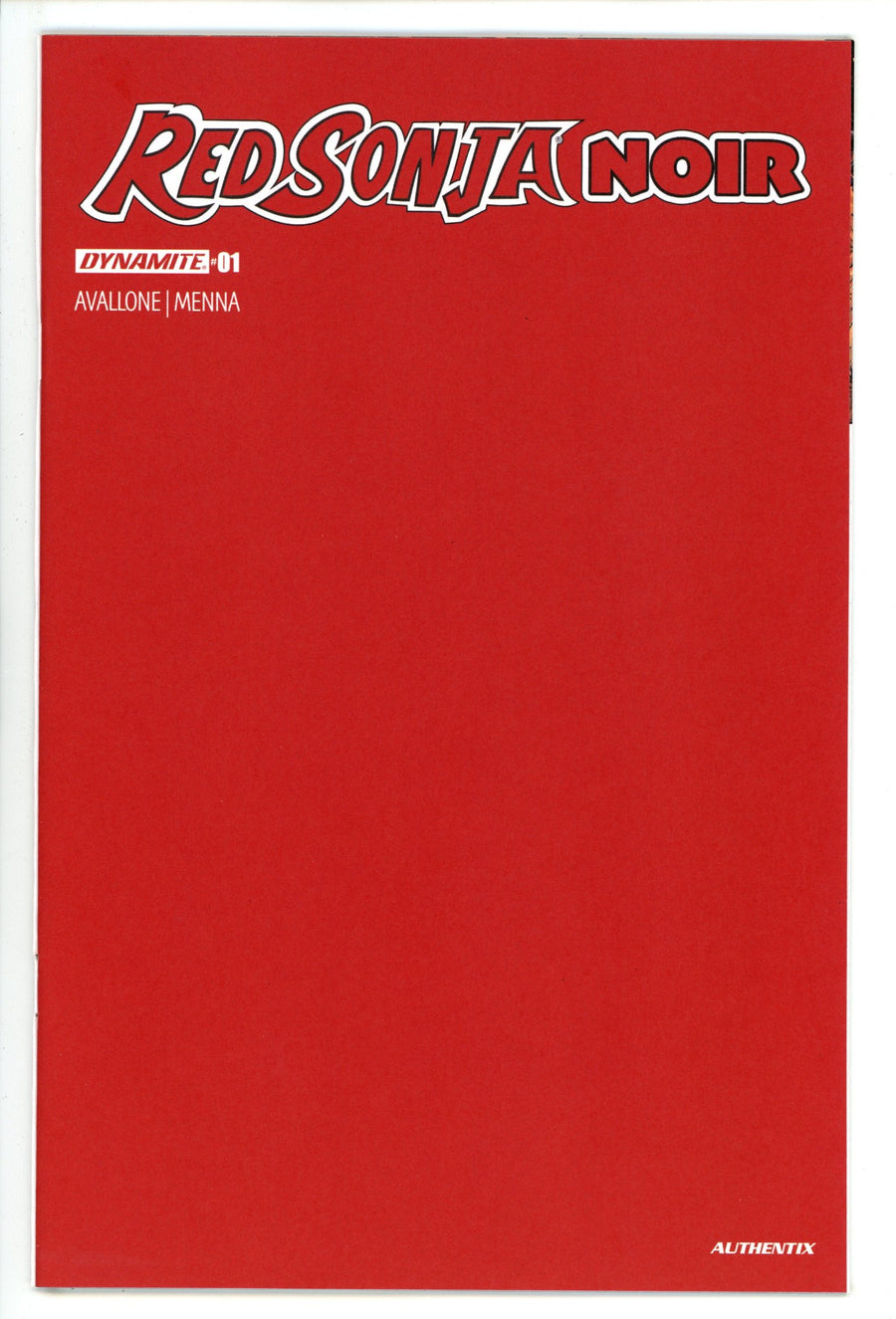 Red Sonja Noir 1 RED BLANK Variant (2025)