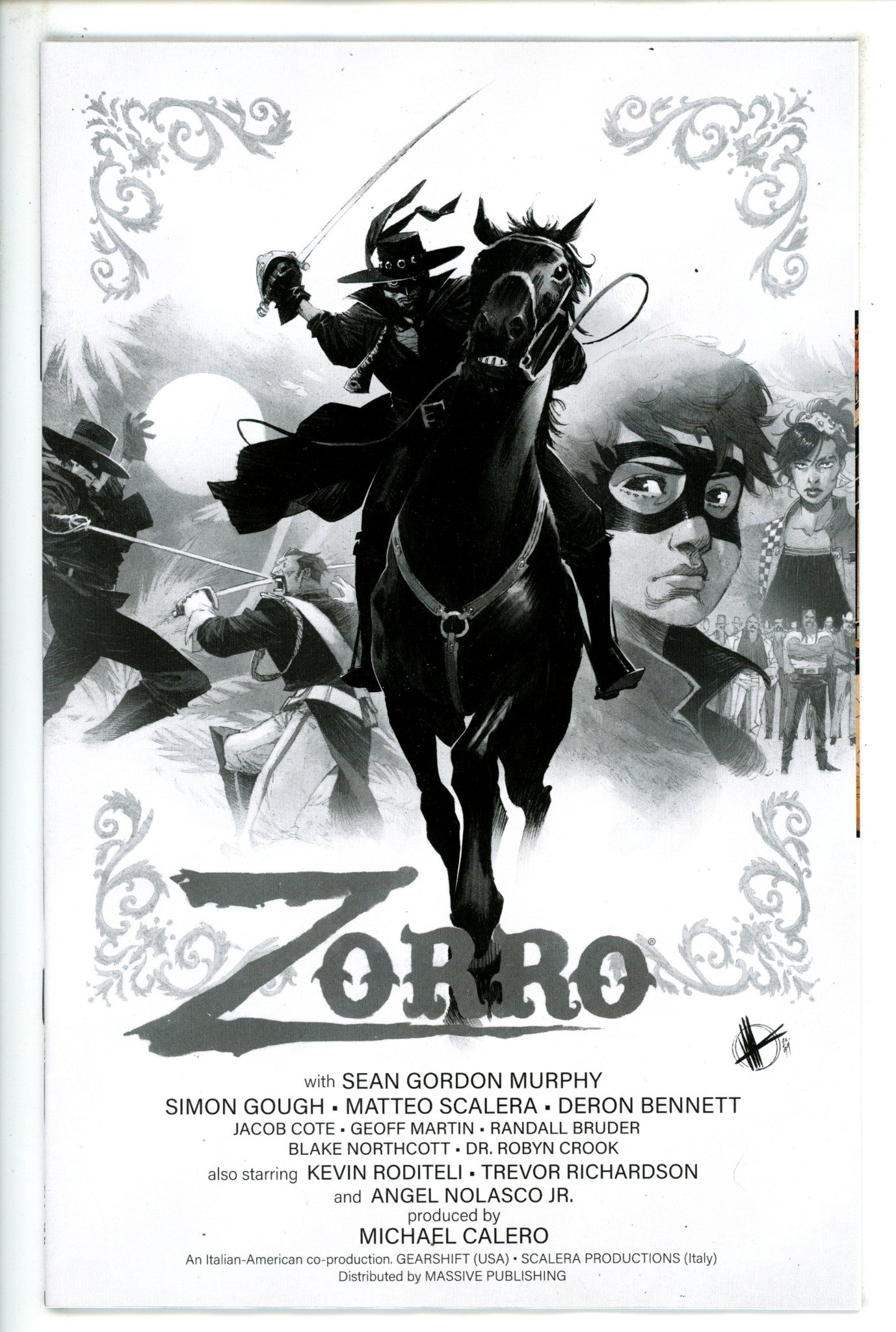 Zorro Man Of The Dead 1 Scalera Homage B&W Variant (2024)