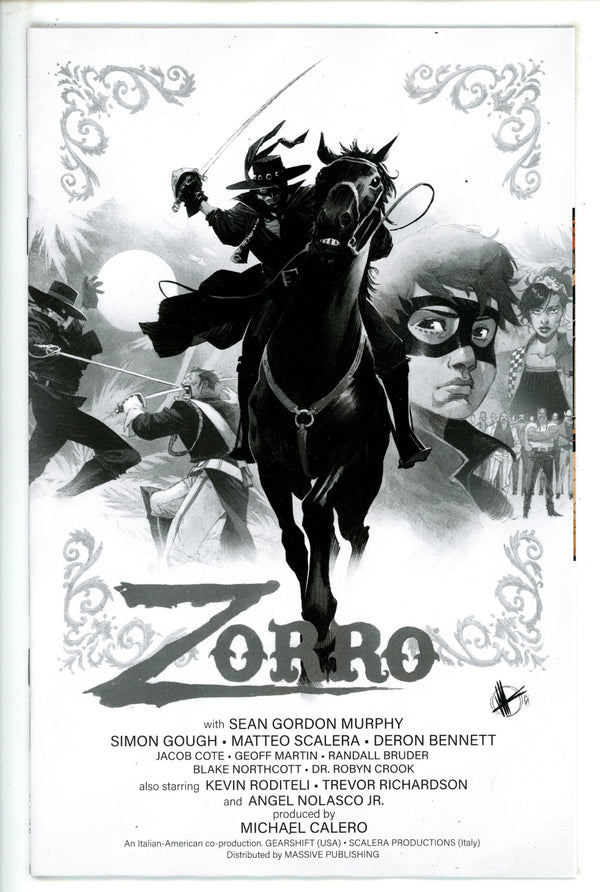 Zorro Man Of The Dead 1 Scalera Homage B&W Variant (2024)