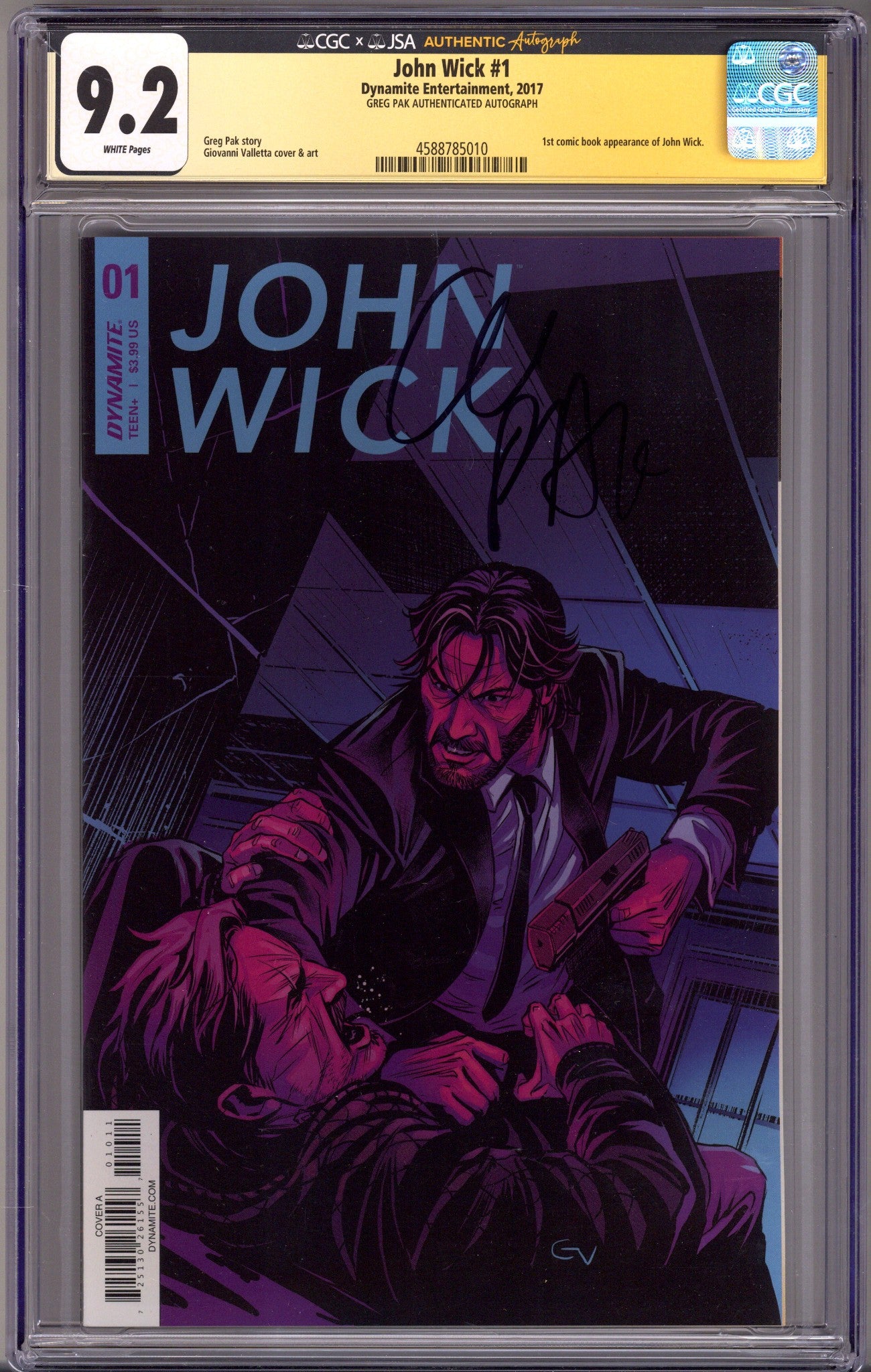 John Wick 1 CGC 9.2 (NM-) (2017) Signed x1 Cover Greg Pak