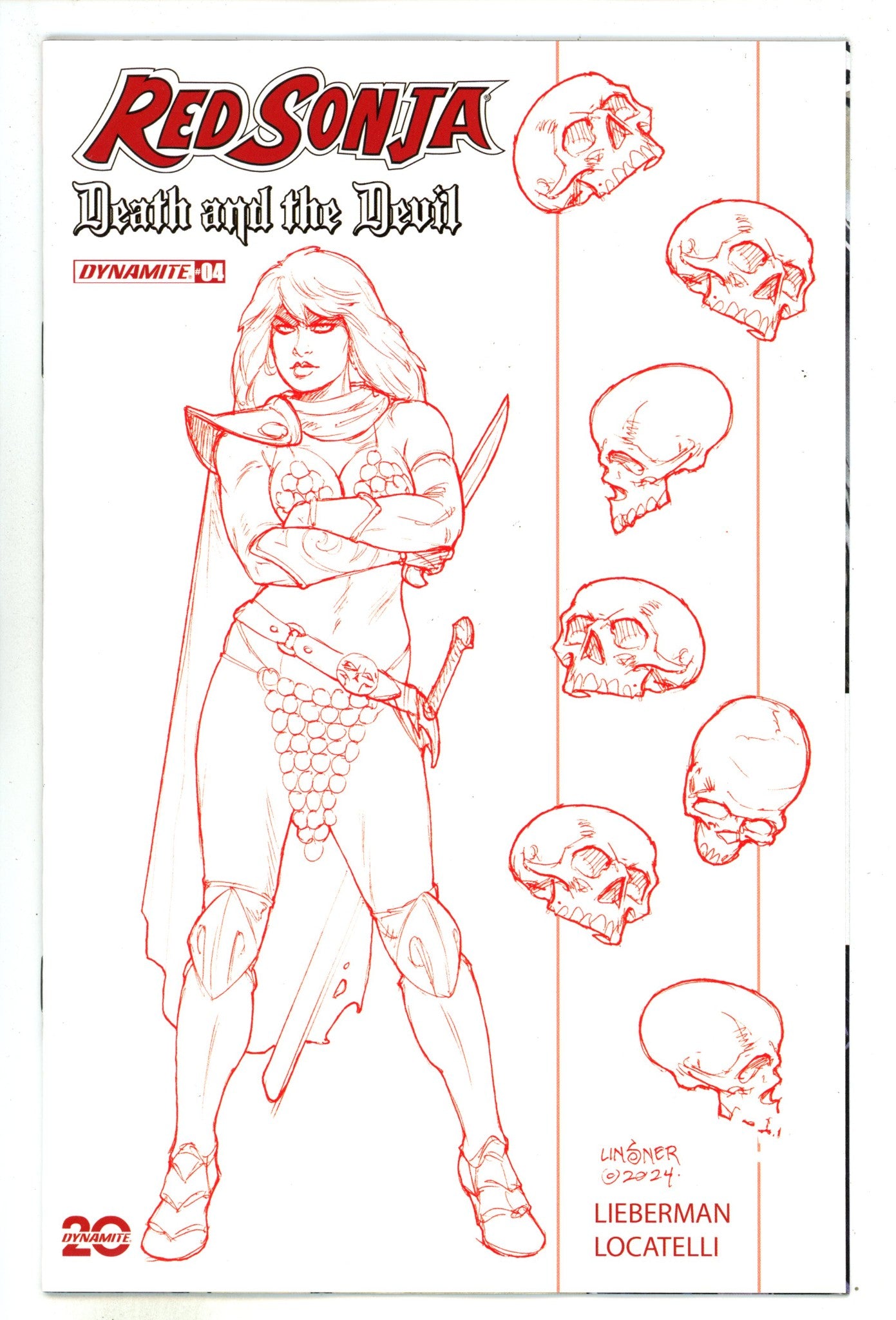 Red Sonja Death And The Devil 4 Linsner Red Line Art Incentive Variant (2024)
