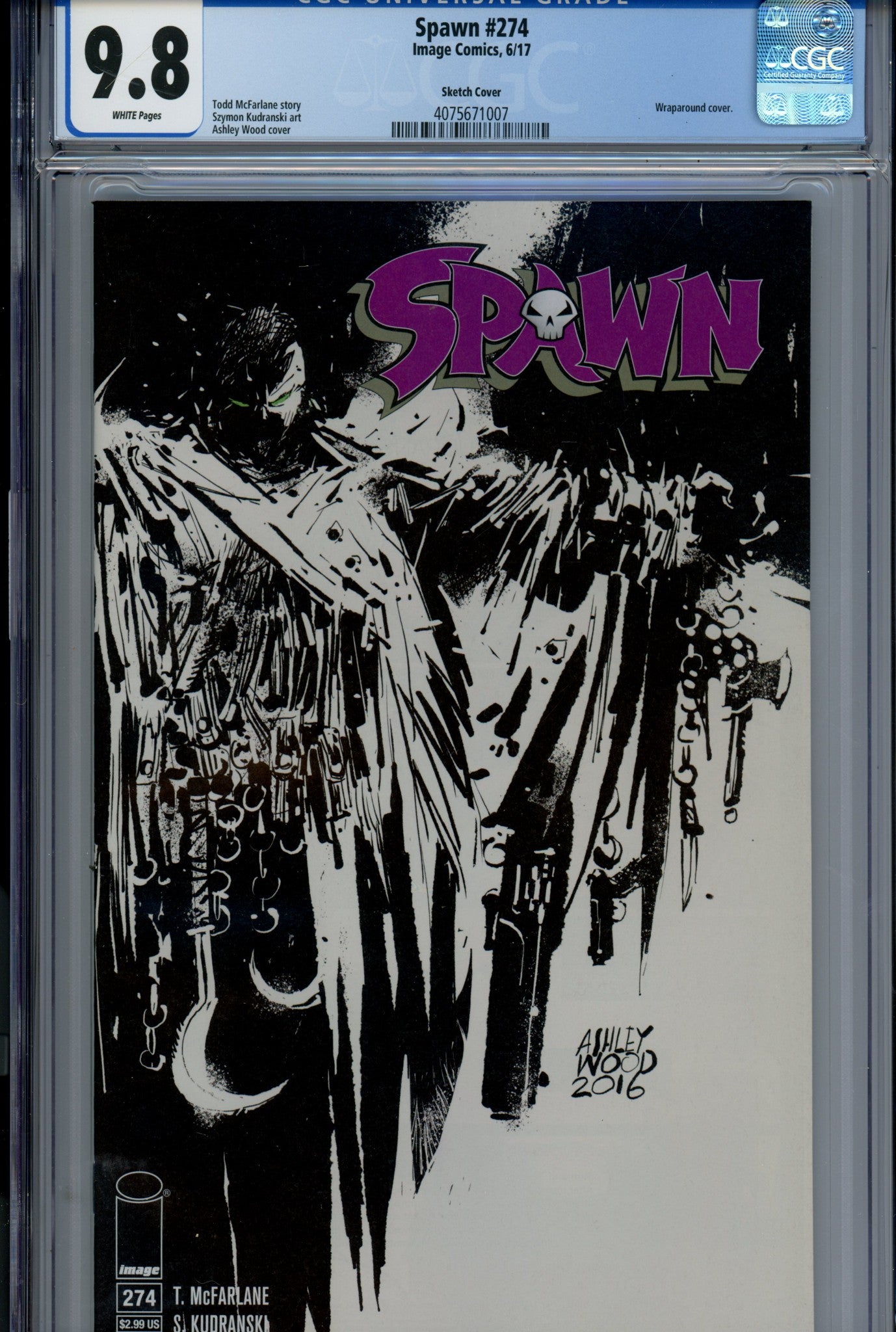 Spawn 274 CGC 9.8 (NM/M) (2017) Wood Sketch Variant 
