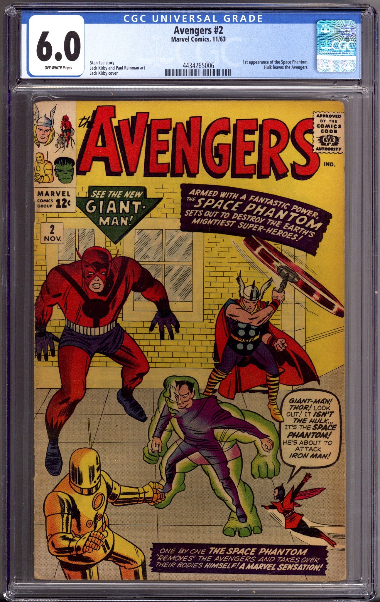 The Avengers Vol 1 2 CGC 6.0 (FN) (1963) 