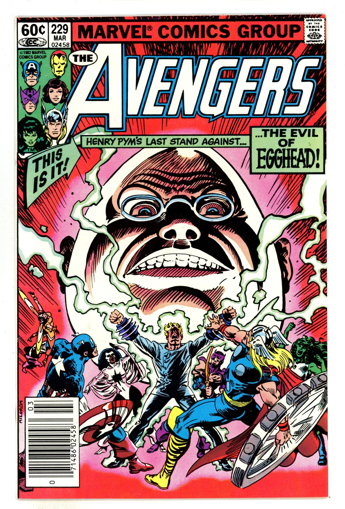The Avengers Vol 1 229  Low Grade   (1983)     Newsstand  