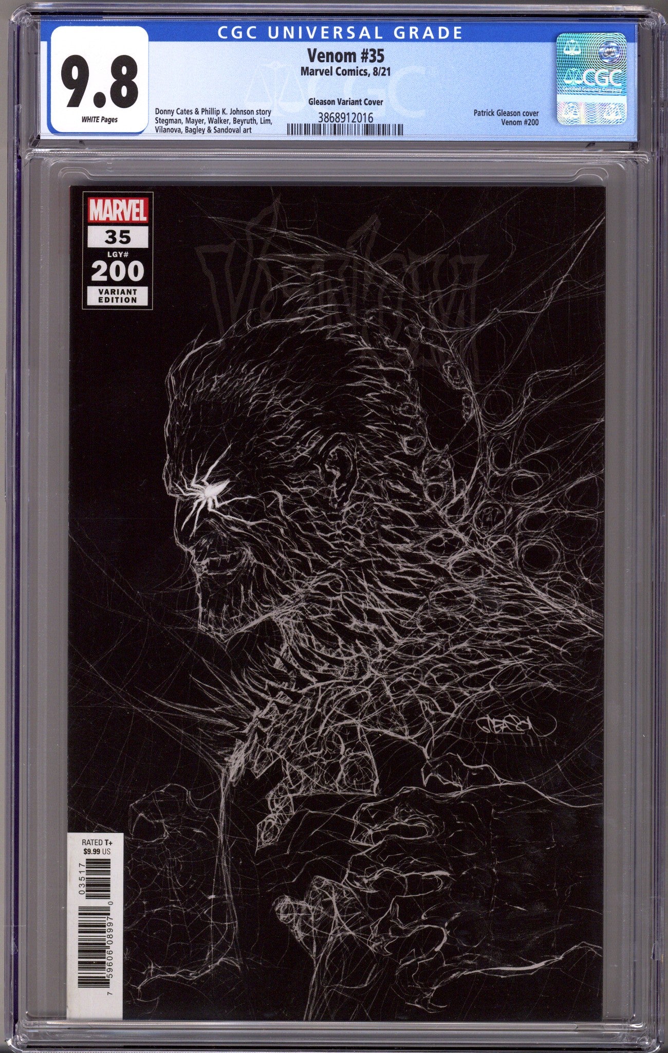 Venom Vol 4 35 (200) Gleason Web Head Variant CGC 9.8 (2021)