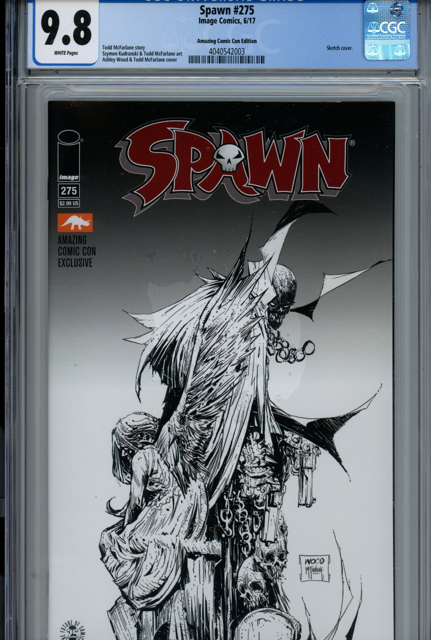 Spawn 275 CGC 9.8 (NM/M) (2017) Wood Sketch Convention Variant 