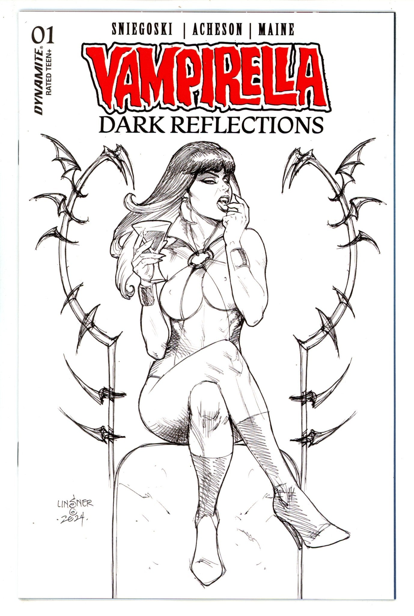 Vampirella Dark Reflections  1 Linsner  Line Art Incentive Variant  (2024)