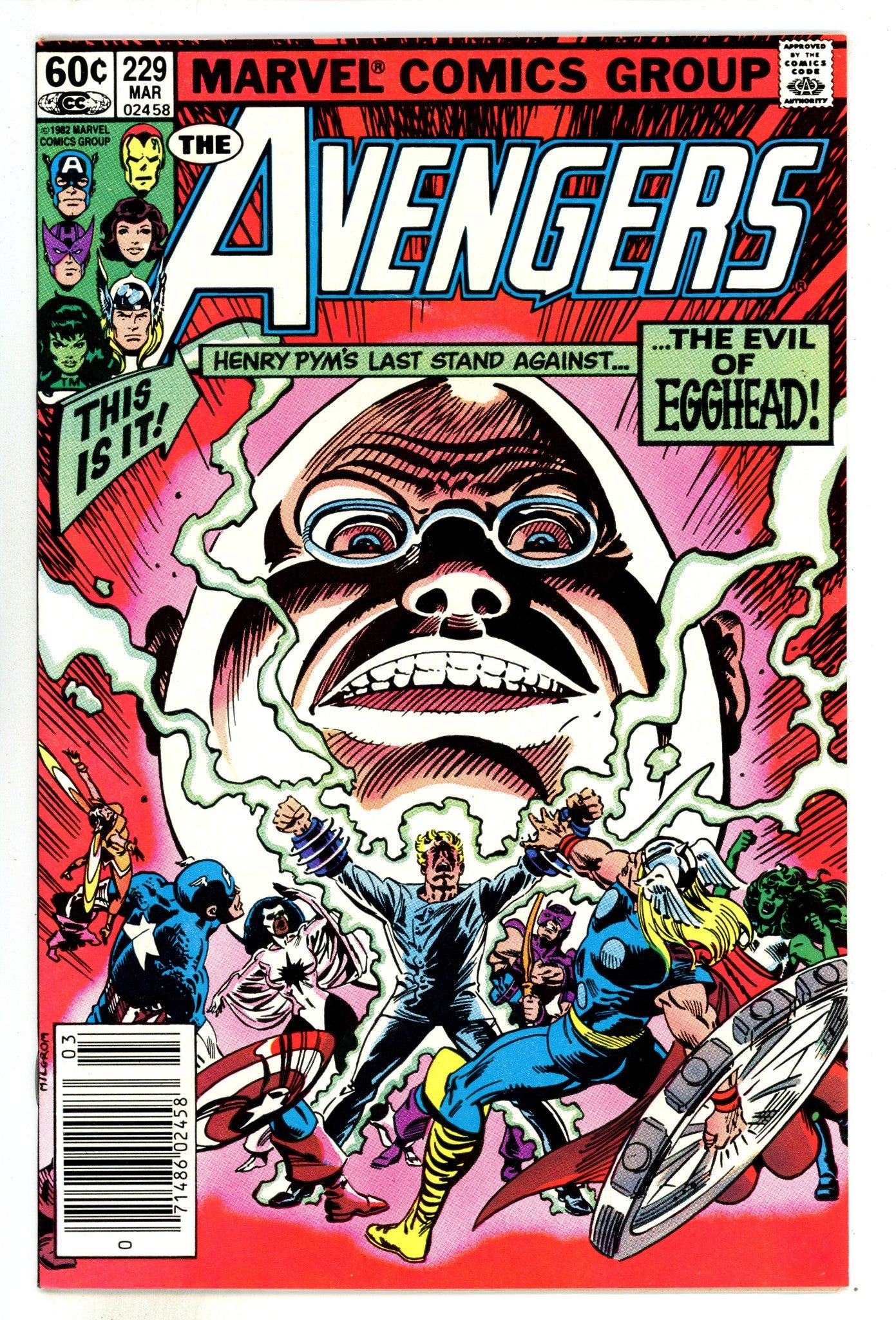 The Avengers Vol 1 229  NM- (9.2)   (1983)     Newsstand  