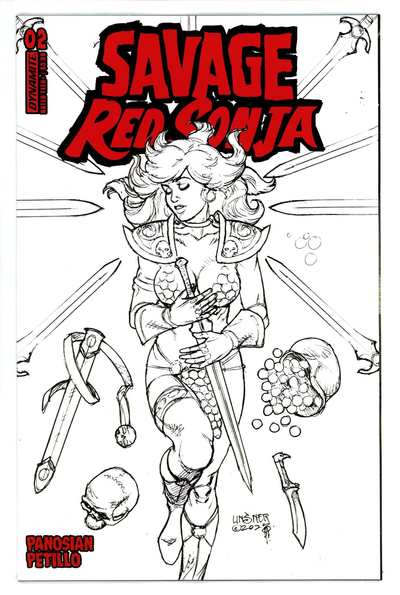 Savage Red Sonja 2 Linsner Sketch Incentive Variant (2023)