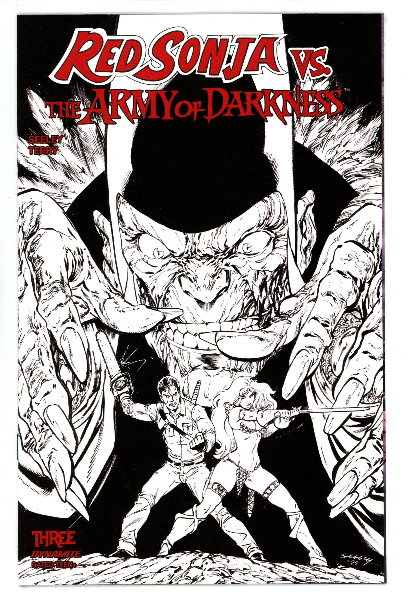 Red Sonja Vs The Army Of Darkness 3 Seeley B&W Incentive Variant (2025)