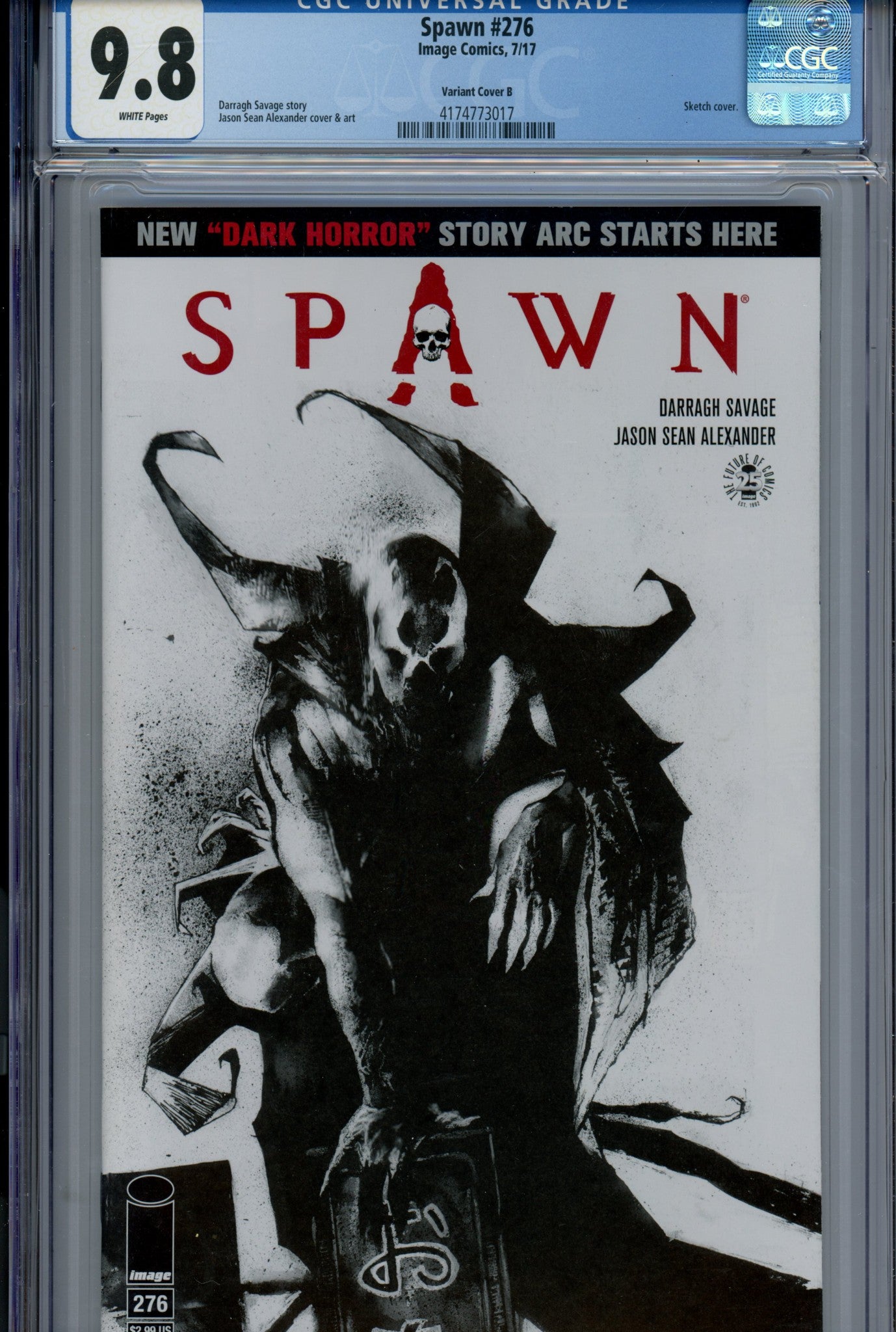 Spawn 276 CGC 9.8 (NM/M) (2017) Alexander Sketch Variant 