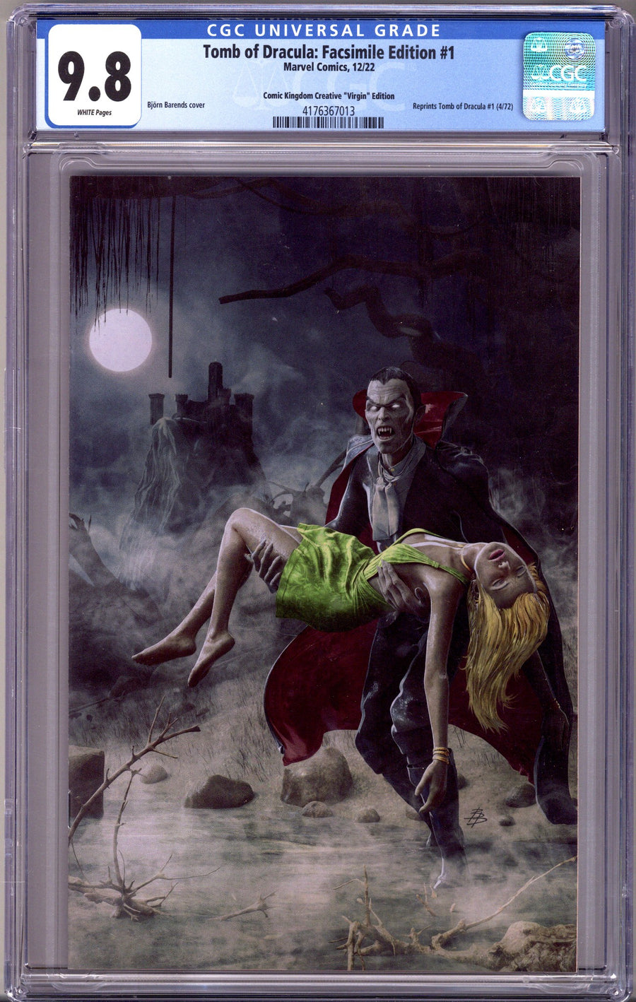Tomb of Dracula No. 1 Facsimile Edition [nn] CGC 9.8 (NM/M) (2022) Barends Virgin Exclusive Variant