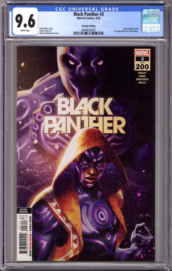 Black Panther Vol 8 3 (200) CGC 9.6 (NM+) (2022) 2nd Print