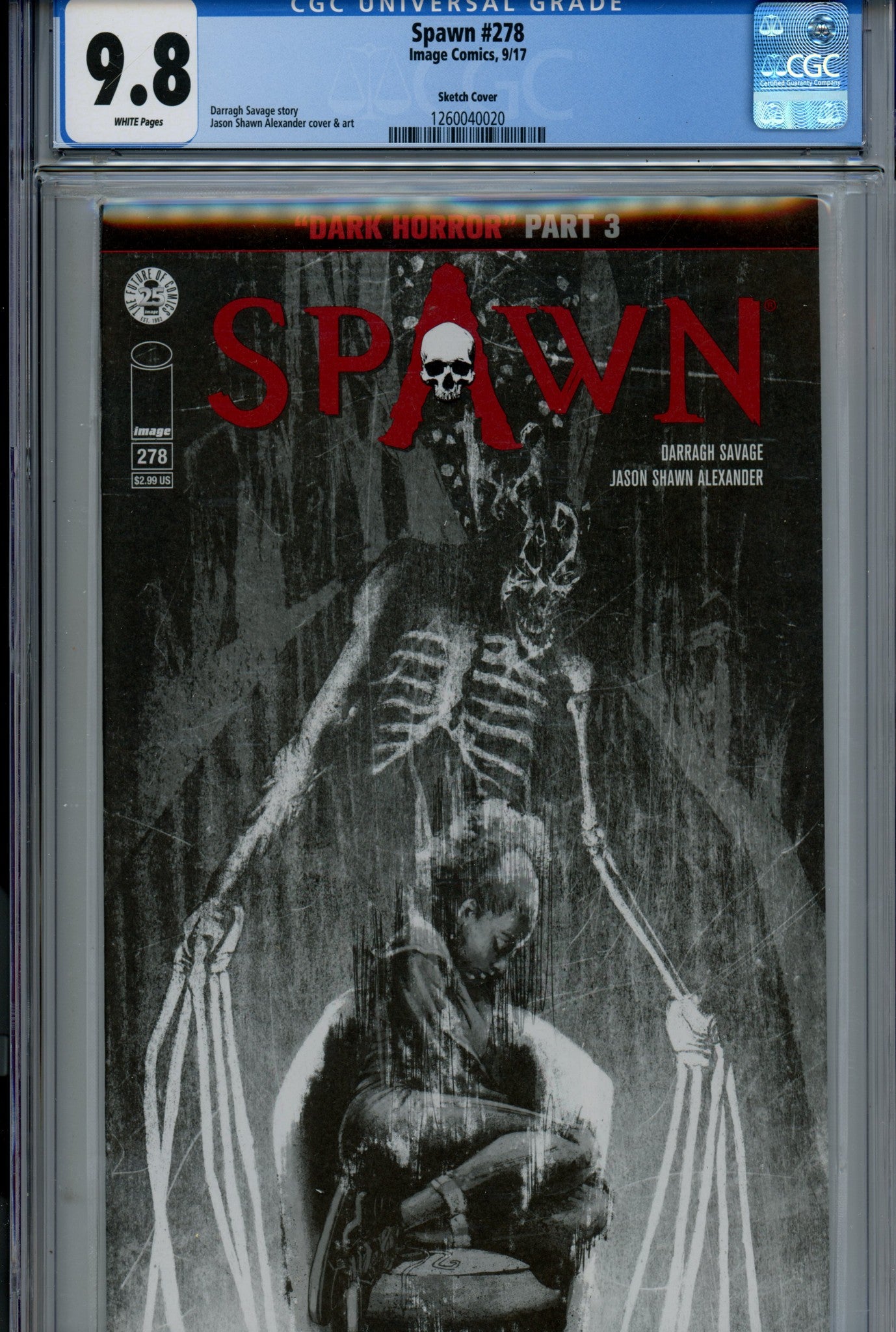 Spawn 278 CGC 9.8 (NM/M) (2017) Alexander Sketch Variant 