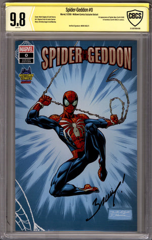 Spider-Geddon 0 CBCS 9.8 (NM/M) (2018) Bagley Exclusive Variant Signed x1 Cover Mark Bagley