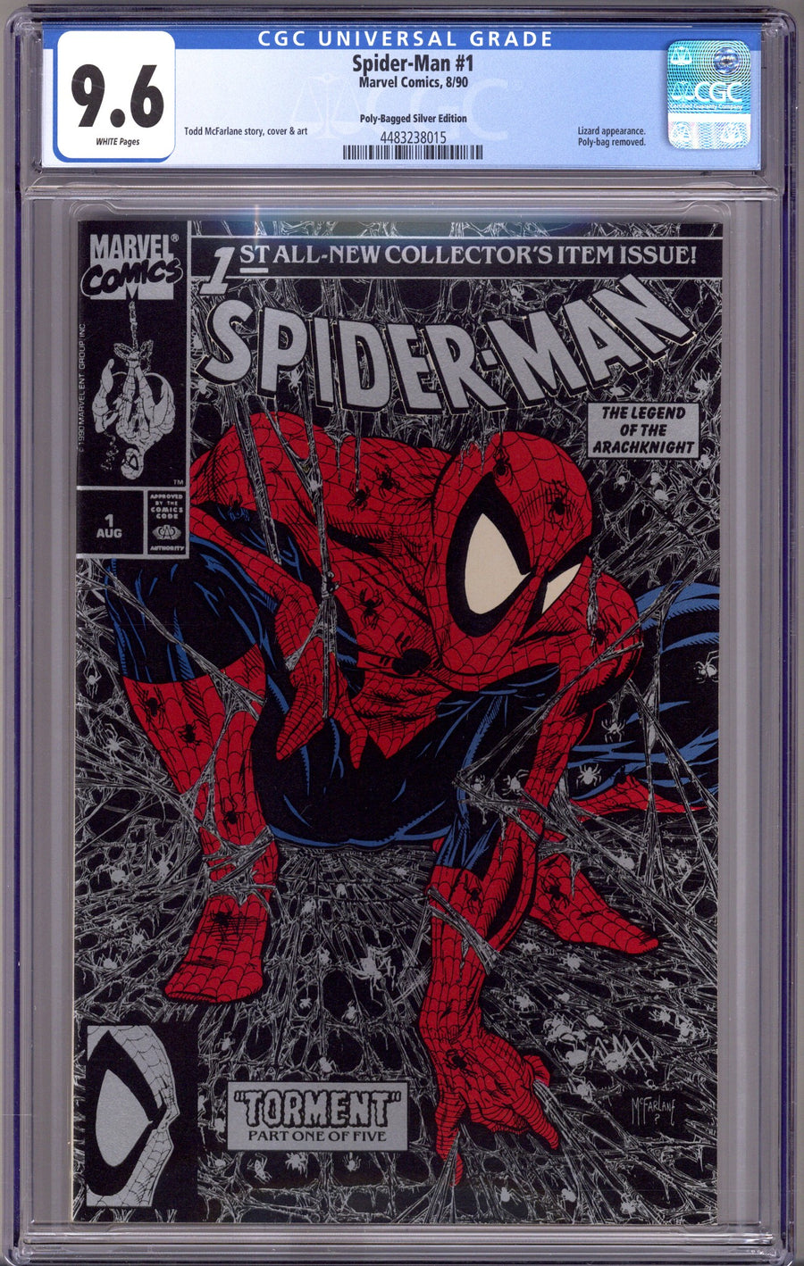 Spider-Man Vol 1 1 CGC 9.6 (NM+) (1990) Silver Foil Variant 