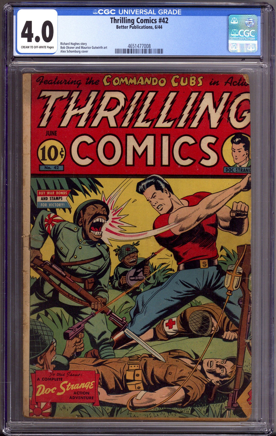 Thrilling Comics 42 CGC 4.0 (VG) (1944) 