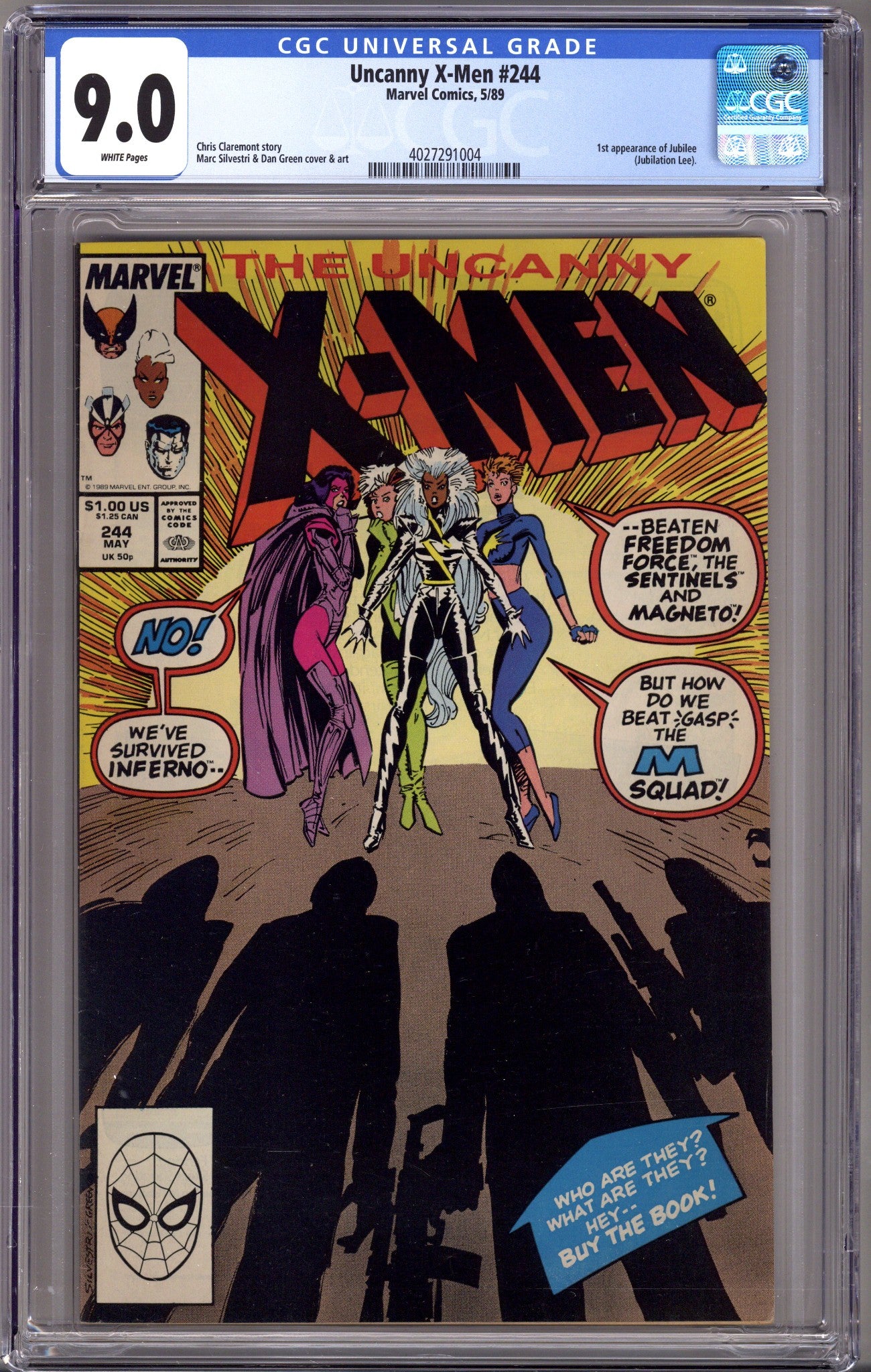 The Uncanny X-Men Vol 1 244 CGC 9.0 (VF/NM) (1989) 