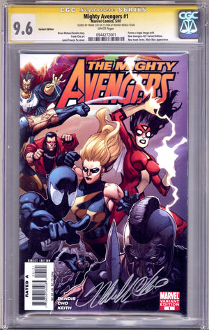 The Mighty Avengers Vol 1 1 CGC 9.6 (NM+)   (2007) Yu     Incentive Variant  Signed x1 Cover Frank Cho