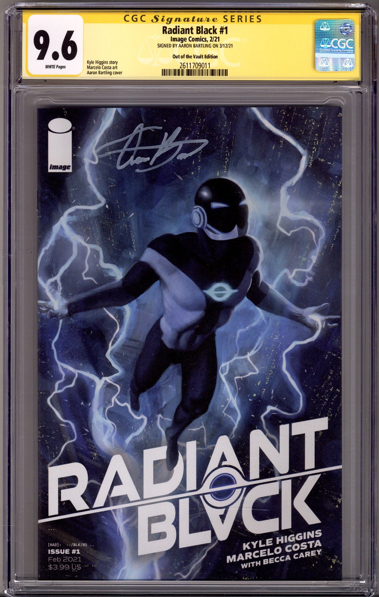 Radiant Black 1 CGC 9.6 (NM+) (2021) Bartling Exclusive Variant Signed x1 Cover Aaron Bartling