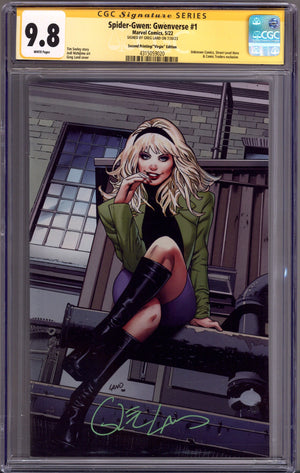 Spider-Gwen: Gwenverse 1 CGC 9.8 (NM/M) 2nd Print (2022) Land Virgin Exclusive Variant Signed x1 Cover Greg Land