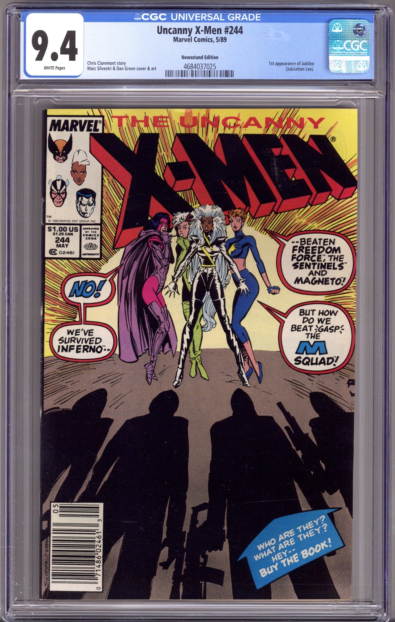 The Uncanny X-Men Vol 1 244 CGC 9.4 (NM) (1989) Newsstand 
