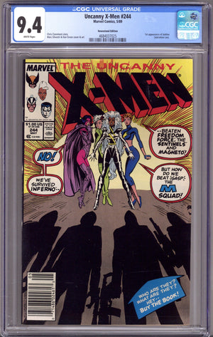 The Uncanny X-Men Vol 1 244 CGC 9.4 (NM) (1989) Newsstand