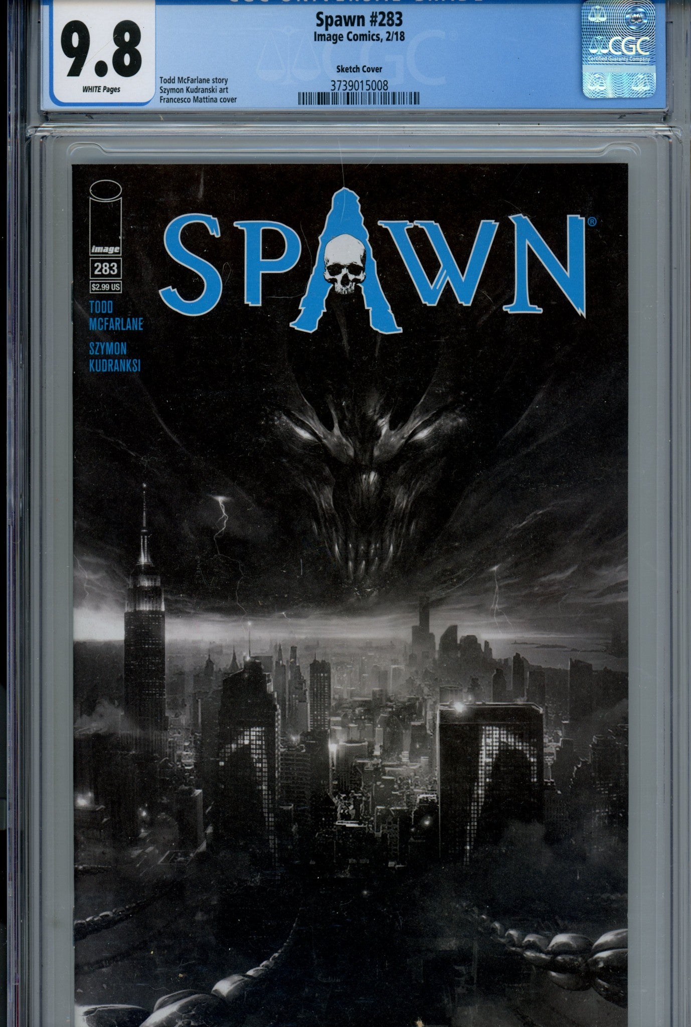 Spawn 283 CGC 9.8 (NM/M) (2018) Mattina Sketch Variant 