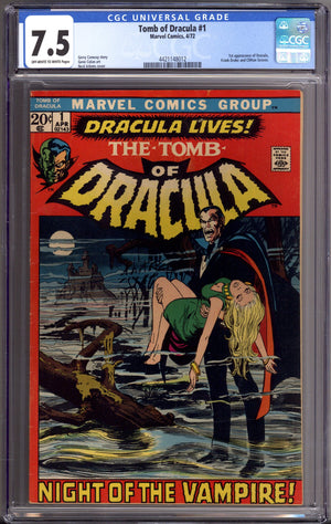 Tomb of Dracula Vol 1 1 CGC 7.5 (VF-) (1972)