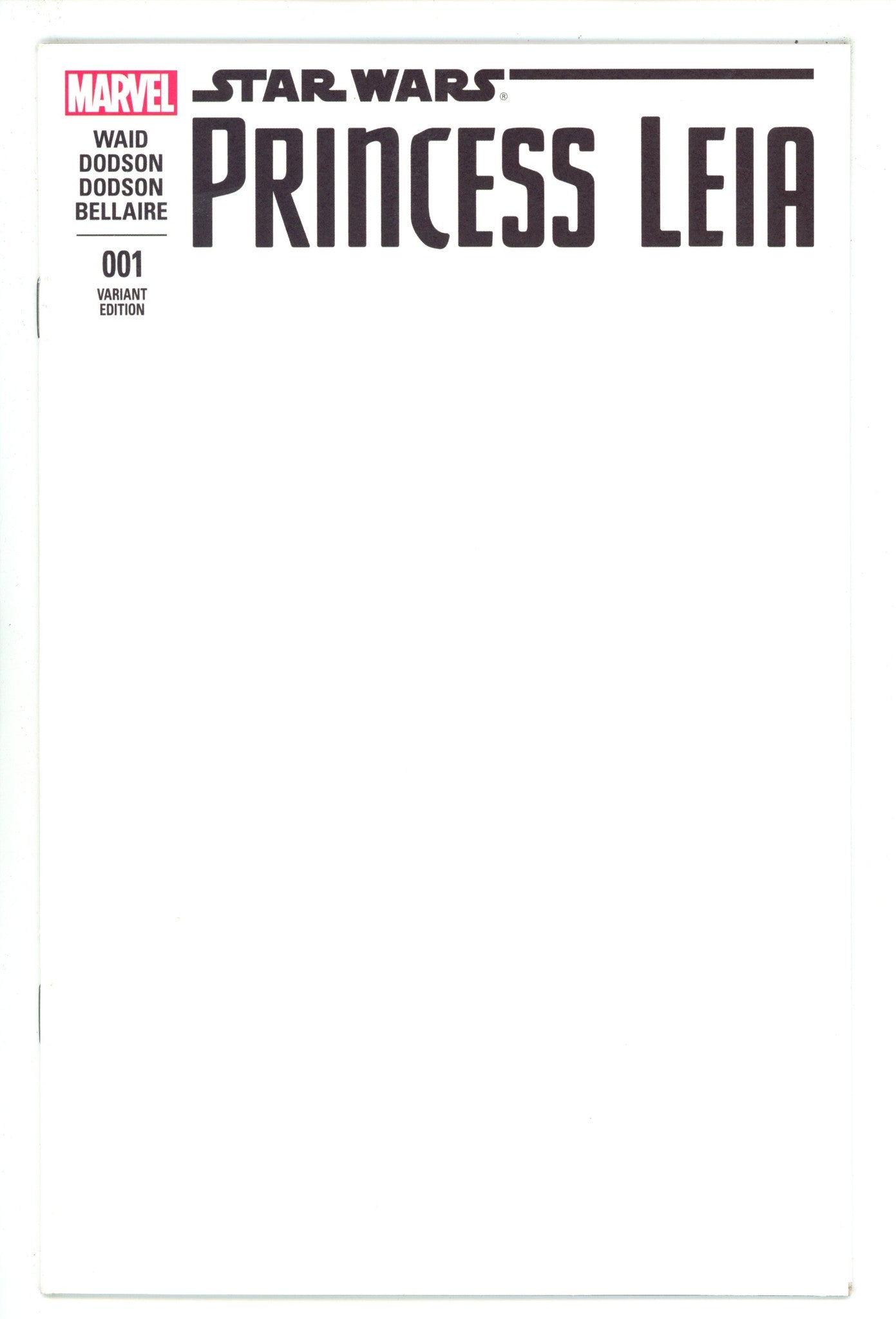 Princess Leia 1 VF/NM (9.0) (2015) Blank Variant 