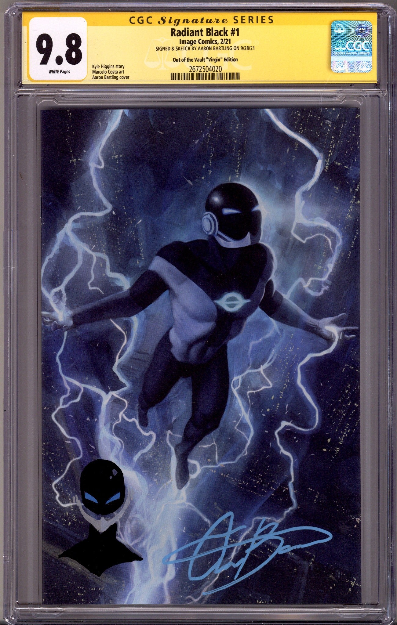 Radiant Black 1 CGC 9.8 (NM/M) (2021) Bartling Virgin Exclusive Variant Signed / Remarked x1 Cover Aaron Bartling