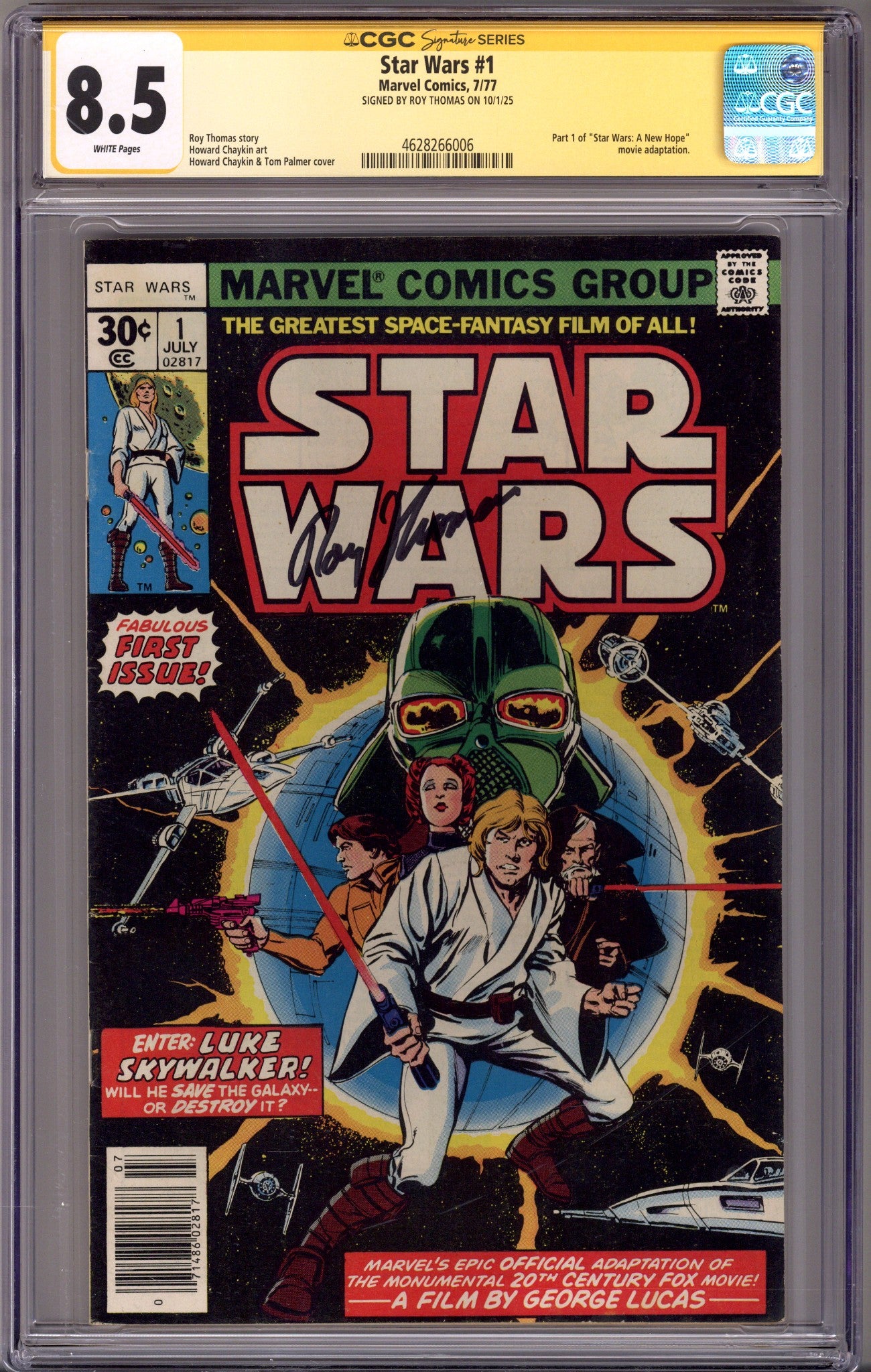 Star Wars Vol 1 1 CGC 8.5 (VF+) (1977) Signed x1 Cover Roy Thomas 