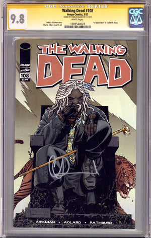 The Walking Dead 108 CGC 9.8 (NM/M) (2013) Signed x1 Cover Charlie Adlard