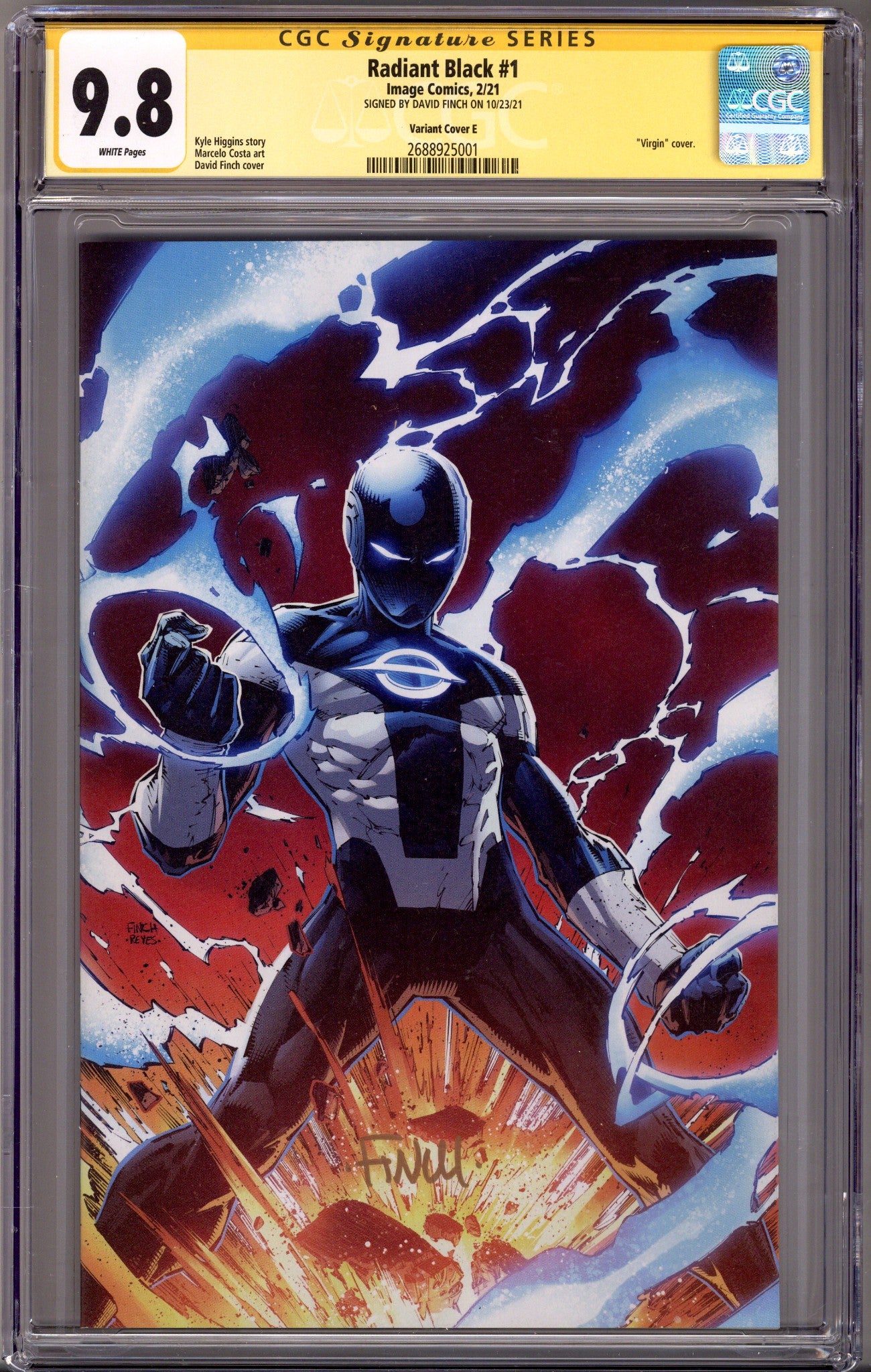 Radiant Black 1 CGC 9.8 (NM/M) (2021) Finch Virgin Incentive Variant Signed x1 Cover David Finch