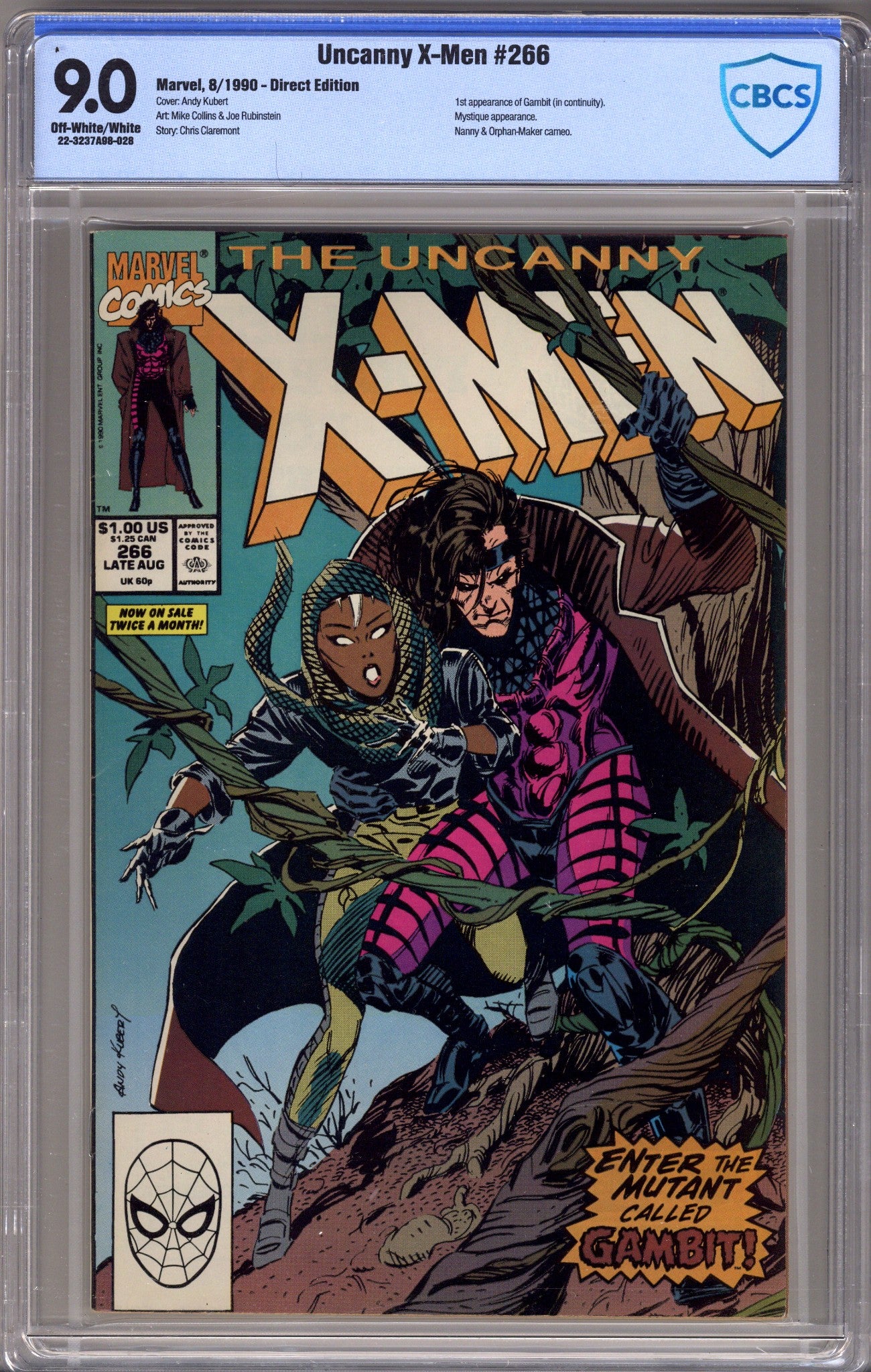 The Uncanny X-Men Vol 1 266 CBCS 9.0 (VF/NM) (1990) 