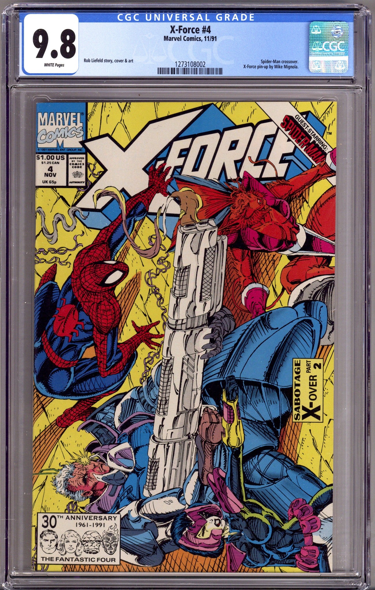 X-Force Vol 1 4 CGC 9.8 (NM/M) Scratched Case (1991) 