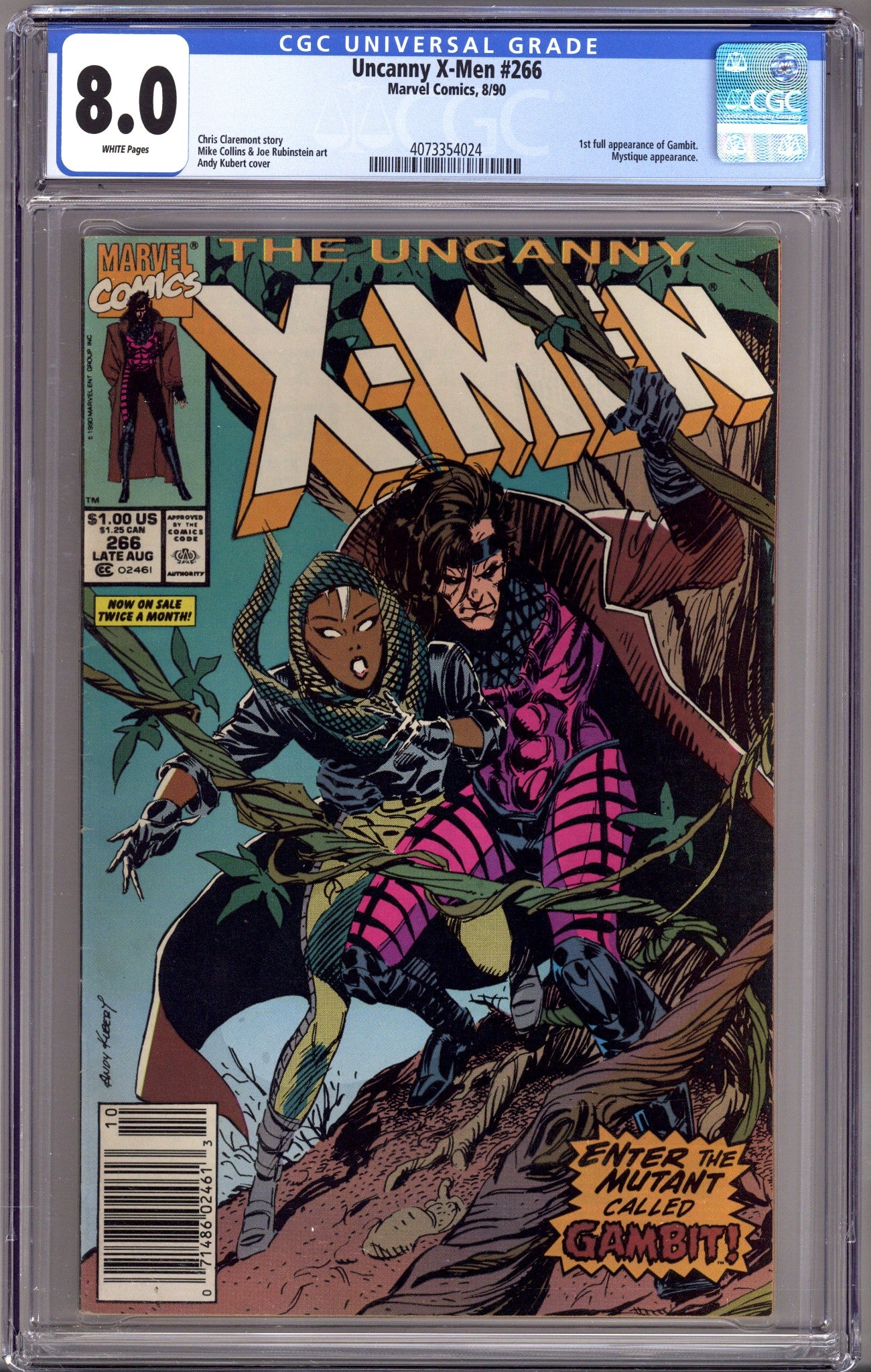 The Uncanny X-Men Vol 1 266 CGC 8.0 (VF) (1990) Newsstand 