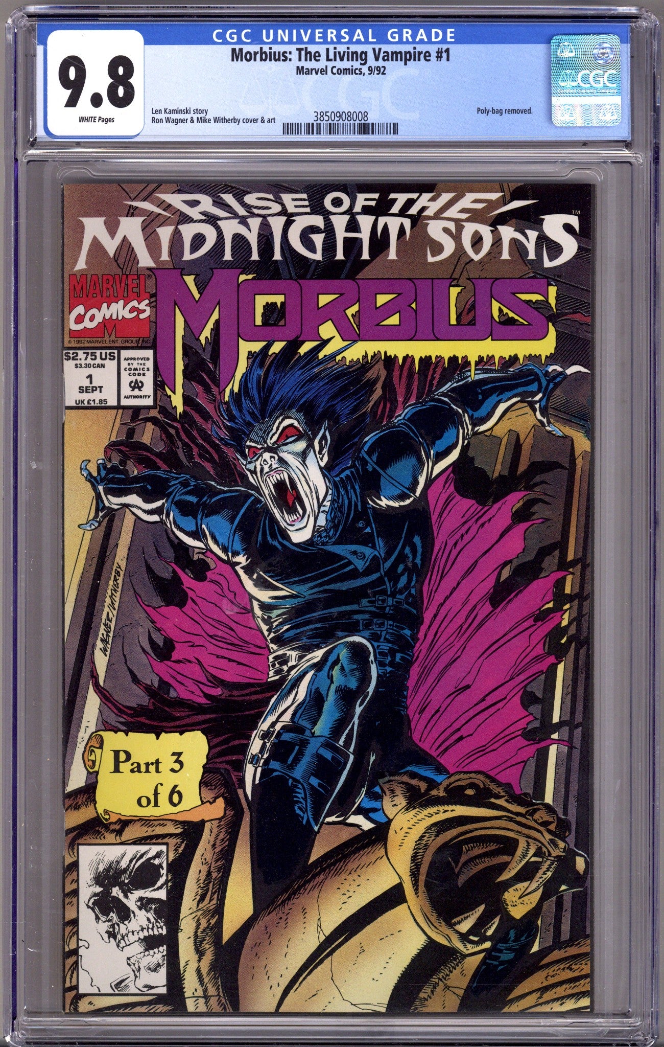 Morbius: The Living Vampire Vol 1 1 CGC 9.8 (NM/M)   (1992)        