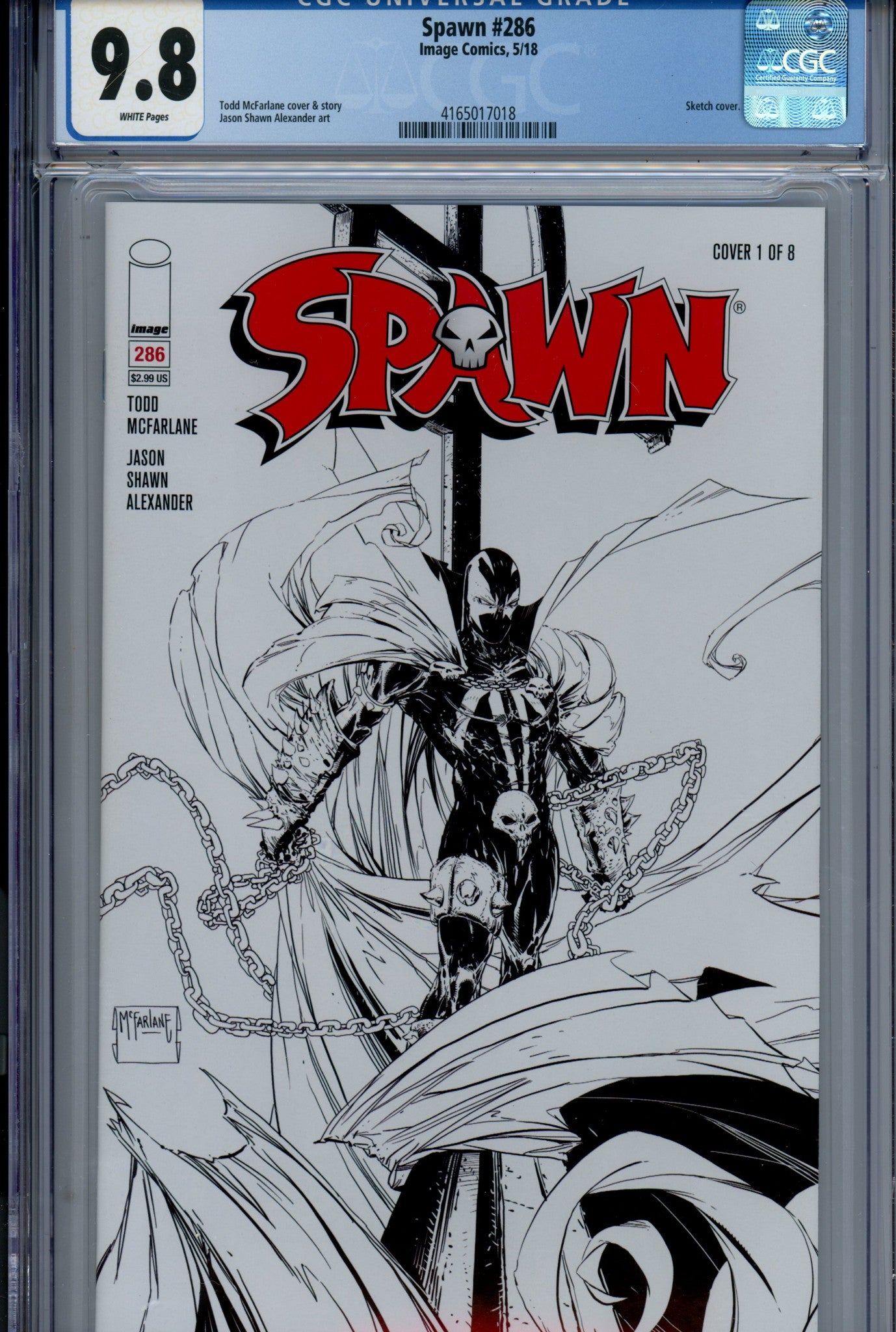 Spawn 286 CGC 9.8 (NM/M) (2018) McFarlane Sketch Variant 