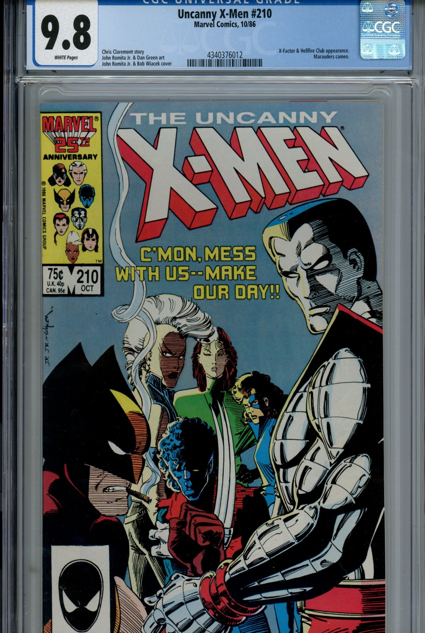 The Uncanny X-Men Vol 1 210 CGC 9.8 (NM/M) (1986) 