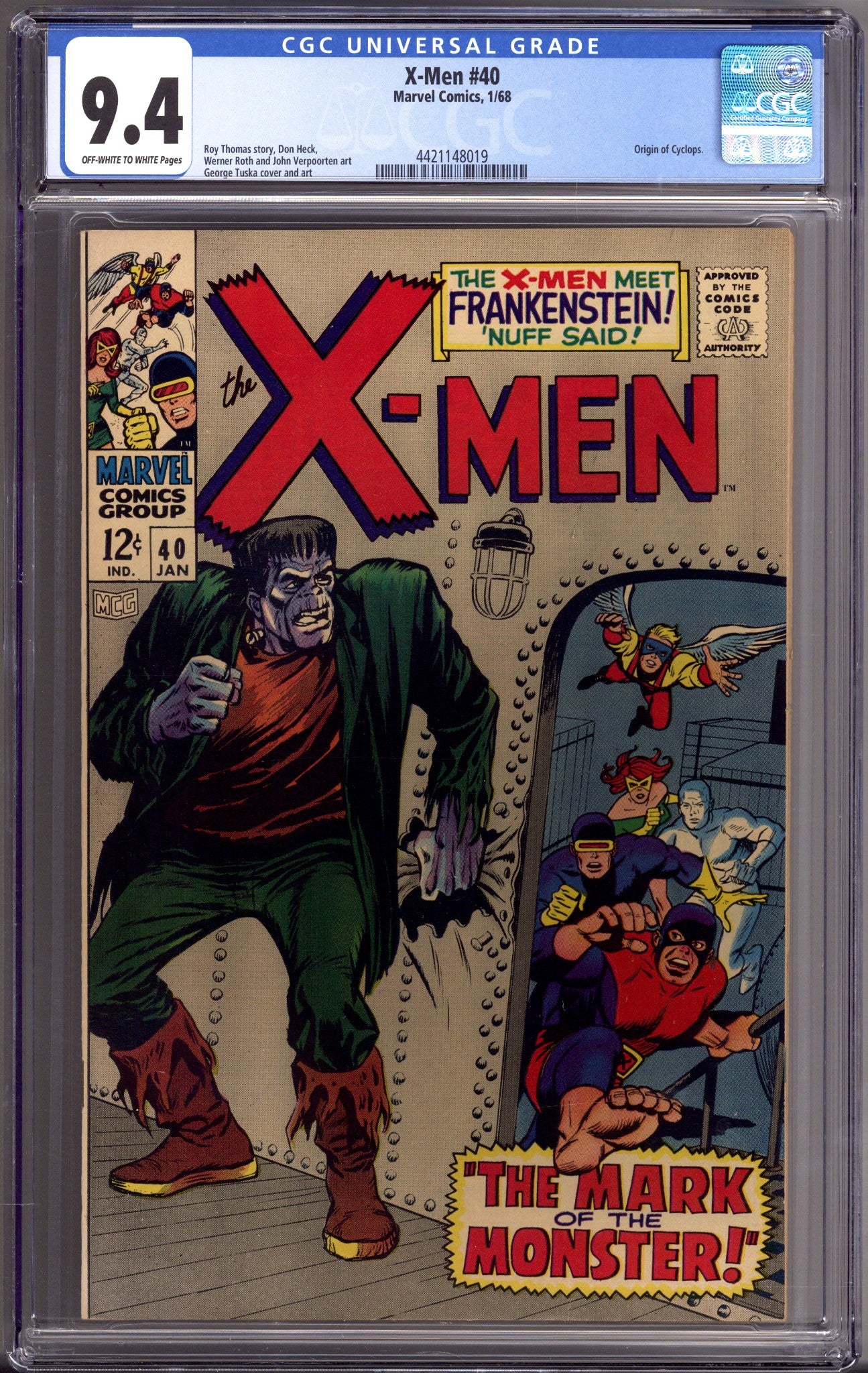 The X-Men Vol 1 40 CGC 9.4 (NM) (1968) 